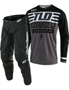 CONJUNTO TROY LEE DESIGNS MIX GP AIR BOLT - PRETO / CINZA